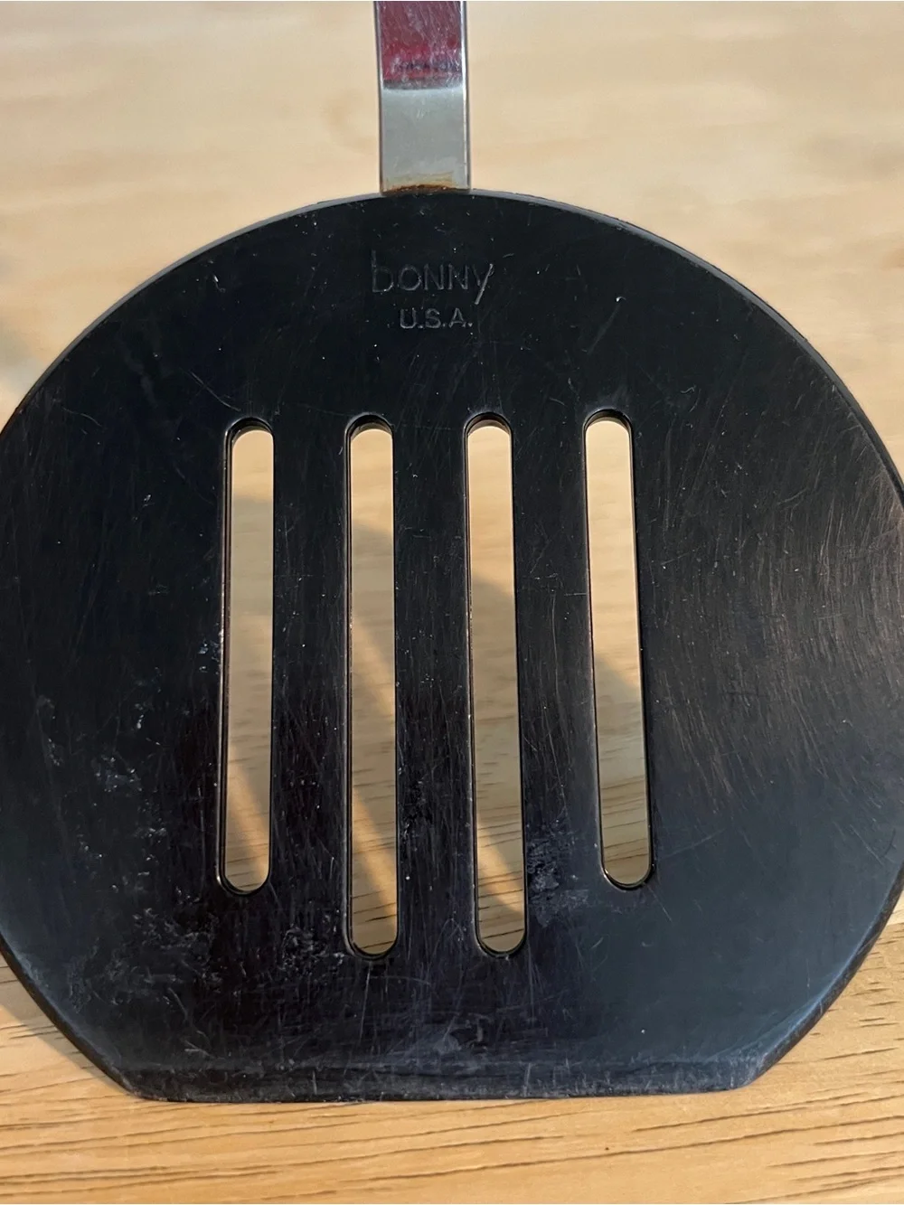 Vintage Bonny Nylon Spatula Black Slotted Kitchen USA Pancake Flipper